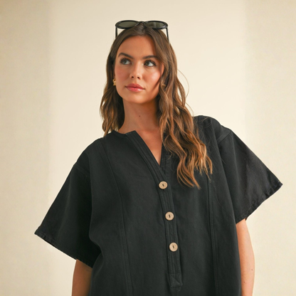 The Cala Denim Romper