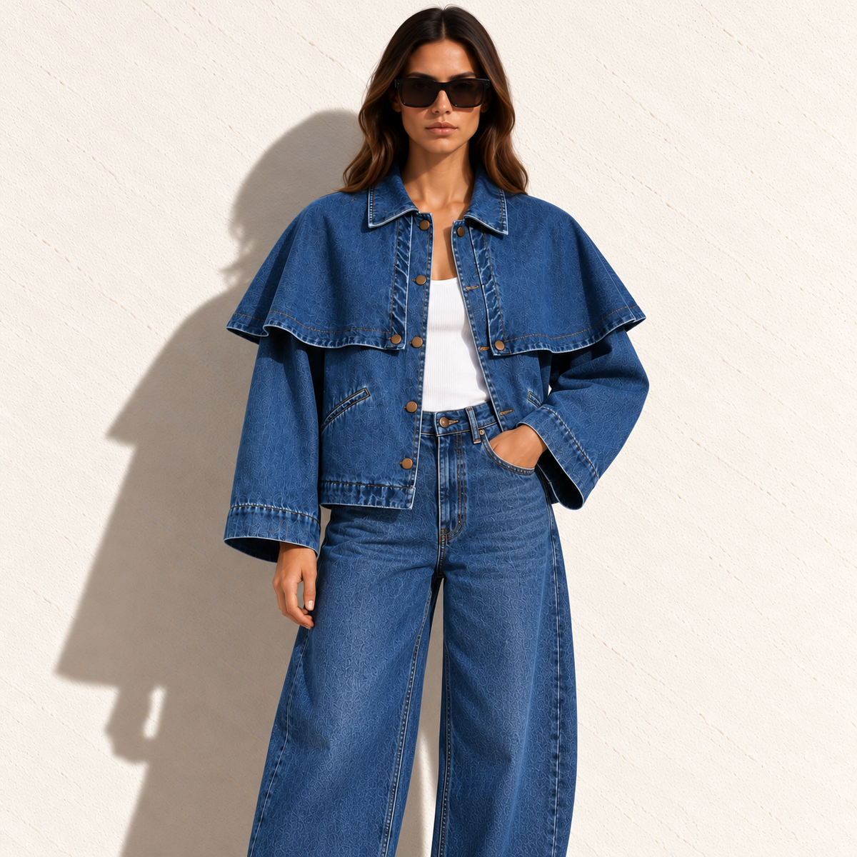 The Arden Cape Denim Jacket