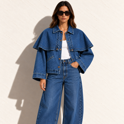 The Arden Cape Denim Jacket