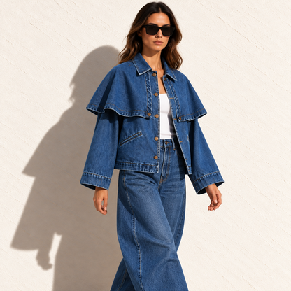 The Arden Cape Denim Jacket