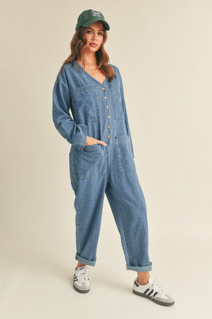 The Relaxed Denim Jumpsuit