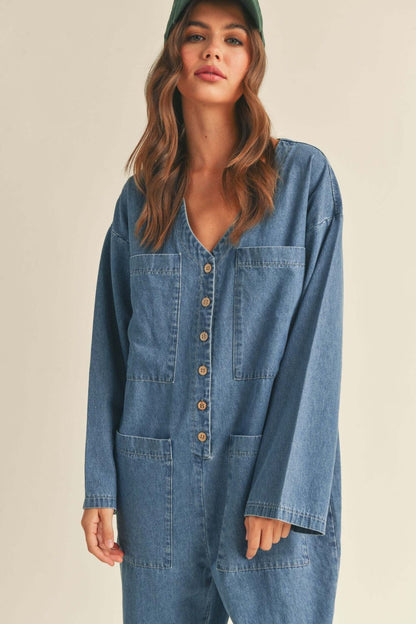 The Relaxed Denim Jumpsuit