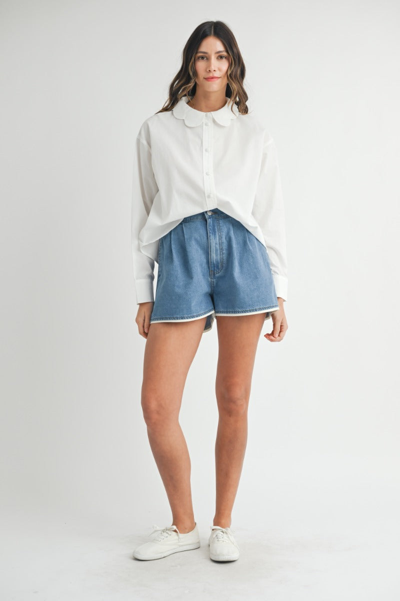 The Pars Scalloped Collar Shirt
