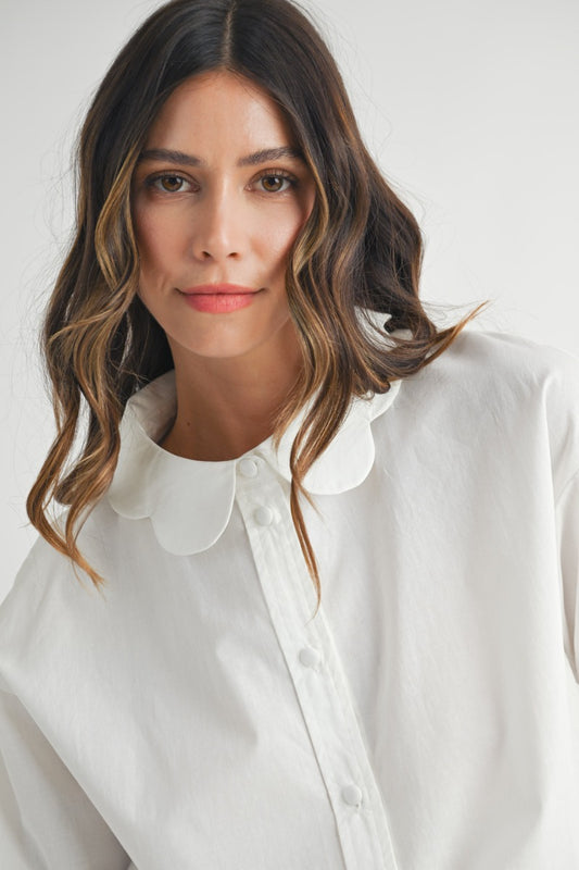 The Pars Scalloped Collar Shirt